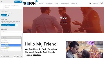 How to configure top header with Elementor? Reign BuddyPress Theme