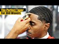 Haircut tutorial best taper for a 360 waver  crispy line up razor line