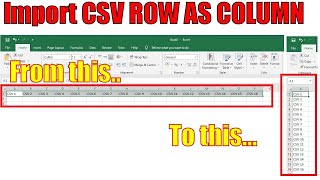 Import CSV row as COLUMN in Excel. e.g. eBay BLOCKED BUYERS