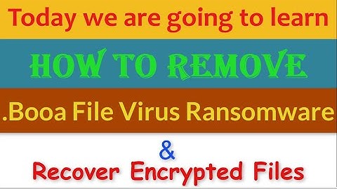 Booa File Virus Ransomware [.Booa] Removal and Decrypt .Booa Files
