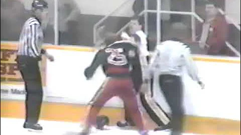 Mike Keane vs Tim Brantner WHL Jan 30/86