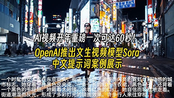 AI视频开年重磅一次可达60秒!OpenAI推出文生视频模型Sora,中文提示词案例展示