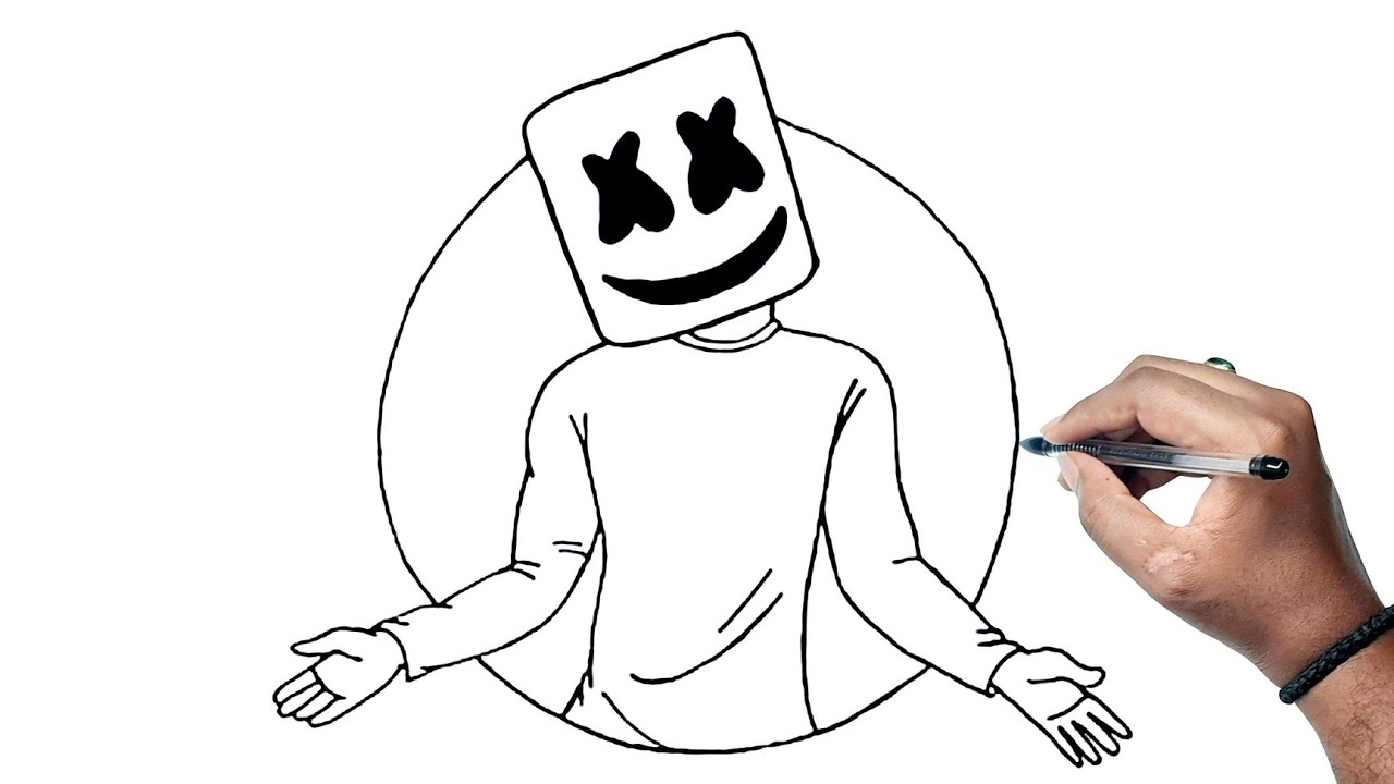 How To Draw Marshmello Drawing Step by step Drawing How To Draw