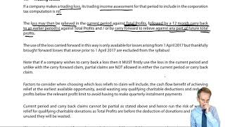 Introduction to Trading loss reliefs – ACCA Taxation (TX-UK)