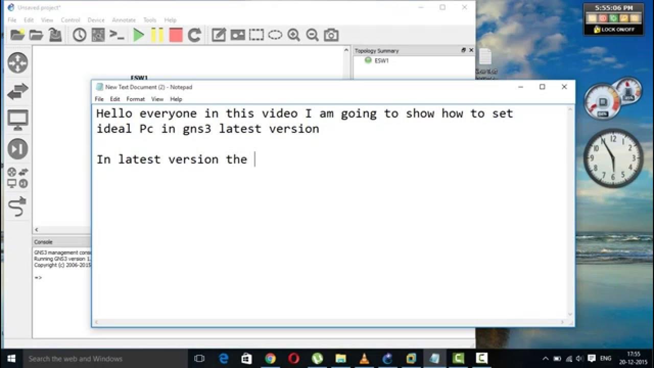 How to set ideal Pc in GNS3 latest version 2015 YouTube