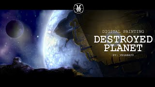 Destruction of the Planet Digital Painting Using Procreate on iPad Pro | #digitalillustration