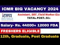 Icmr 50 multiple recruitment 2024  freshers eligible  salary 56000  apply all india