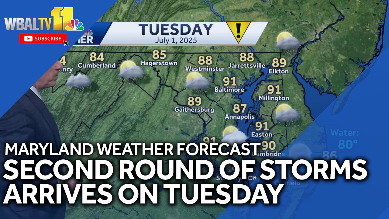 Tuesday brings another chance for severe storms - YouTube