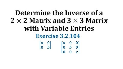 (Ex 3.2.104) Find the Inverses of a 2 by 2 Matrix and 3 by 3 Matrix with Variable Entries