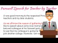 Farewell Speech for Teacher by Teacher | Farewell for Colleague | Farewell Speech in English
