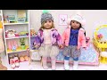 Baby doll friends prepare for  ice skating! Play Toys friendship story