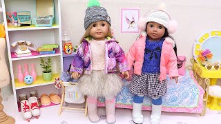 Baby doll friends prepare for  ice skating! Play Toys friendship story