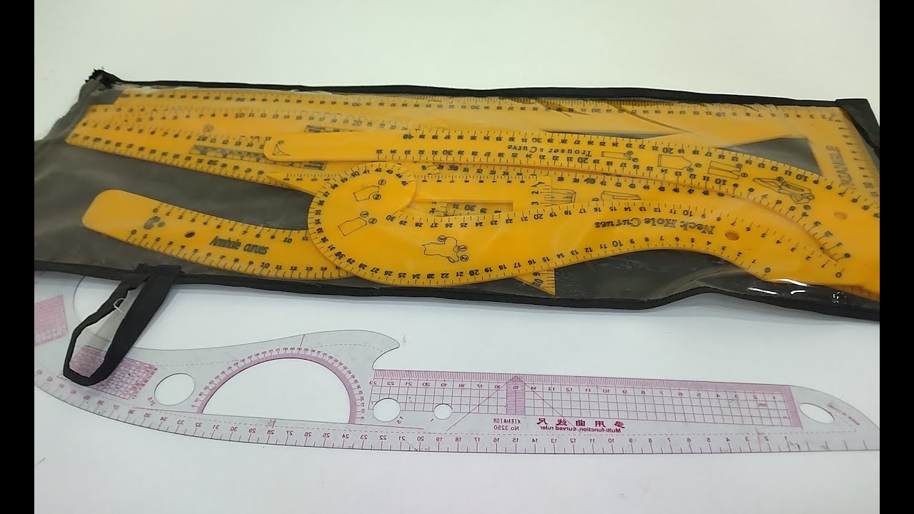 مجموعة المساطر لي نستعملها في تفصيل فيها تسع قطع تسهل عليك رسم الباترون بطريقة صحيحة