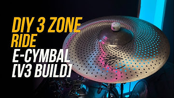 [V3] DIY 3 Zone Ride E-Cymbal (Underside Setup)