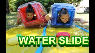 WATERSLIDE AVEC UN BODY BUMPER ! Glissades de fou sur un tapis de glisse ! screenshot 4