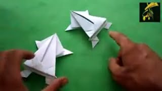 كيفية صنع ضفدعة من الورق ... تقفز ... شاهد ولن تندم  Origami Jumping Frog