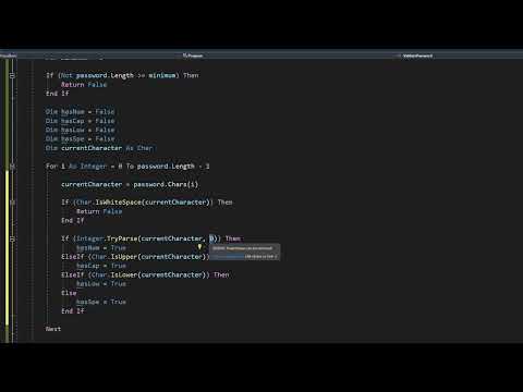 How to Validate a Password Using Visual Basic