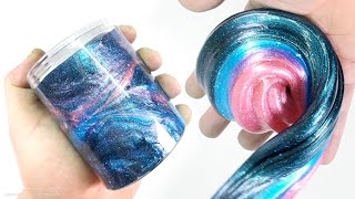 Mixing Satisfying Galaxy Slime ! Glitter Slime l Satisfying Slime Video