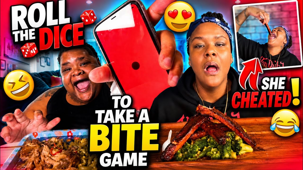 ROLL THE DICE TO TAKE A BITE GAME WITH @RaeLove100  SHE CHEATED!!!! (HILARIOUS)