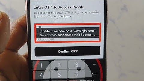 Unable to resolve host "www.ajio.com": No address associated with hostname problem solve in Ajio