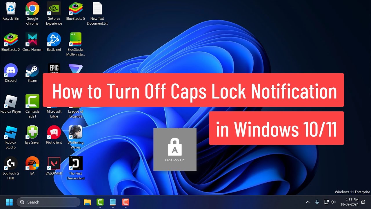 How to Turn Off Caps Lock Notification in Windows 10/11 - YouTube