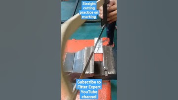 straight cutting practice on marking in fitter workshop