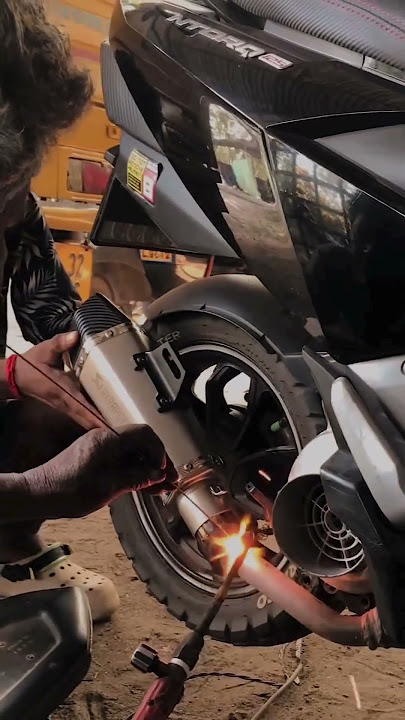Ntorq Black panther edit exhaust modification 😈⚡ #modifiedntorq #trending #ntorqriders #tvsntorq