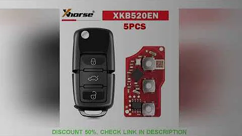 5PCS Xhorse XKB520EN Second Generation Replaced of XKB501EN Wire Remote Key for VW B5 Flip 3 Buttons