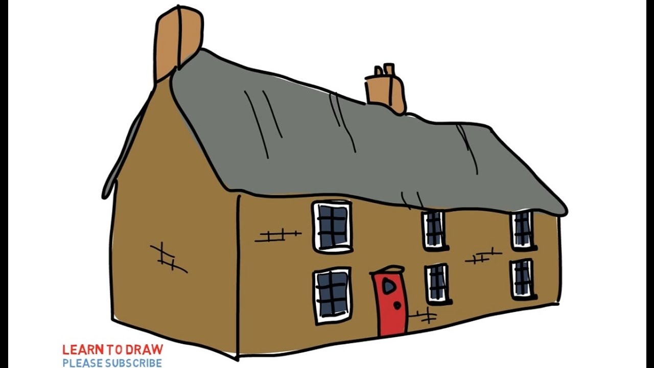 Easy Step For Kids How To Draw The Old House - YouTube