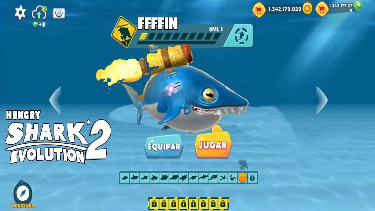 Hungry Shark Evolution BUT I GAME WITH THE NEW SHARK FFFFIN All 24 ...