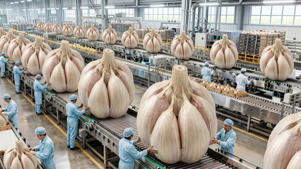 From Raw Garlic to Finished Product | Full Factory Process - Inside a High-Tech Garlic Factory