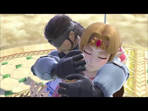 スマブラSP　ゼルダ（眠り表情）にスネークの掴み