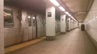 Queens Bound R46 F Train Departing Delancey Street Middle