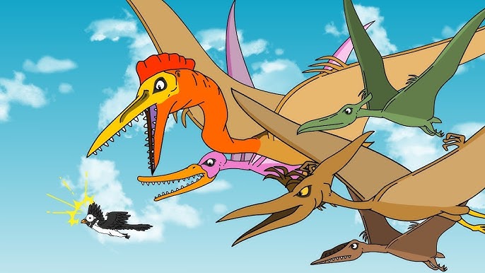 Pterosaur size comparison, artwork - Stock Image - C008/3853