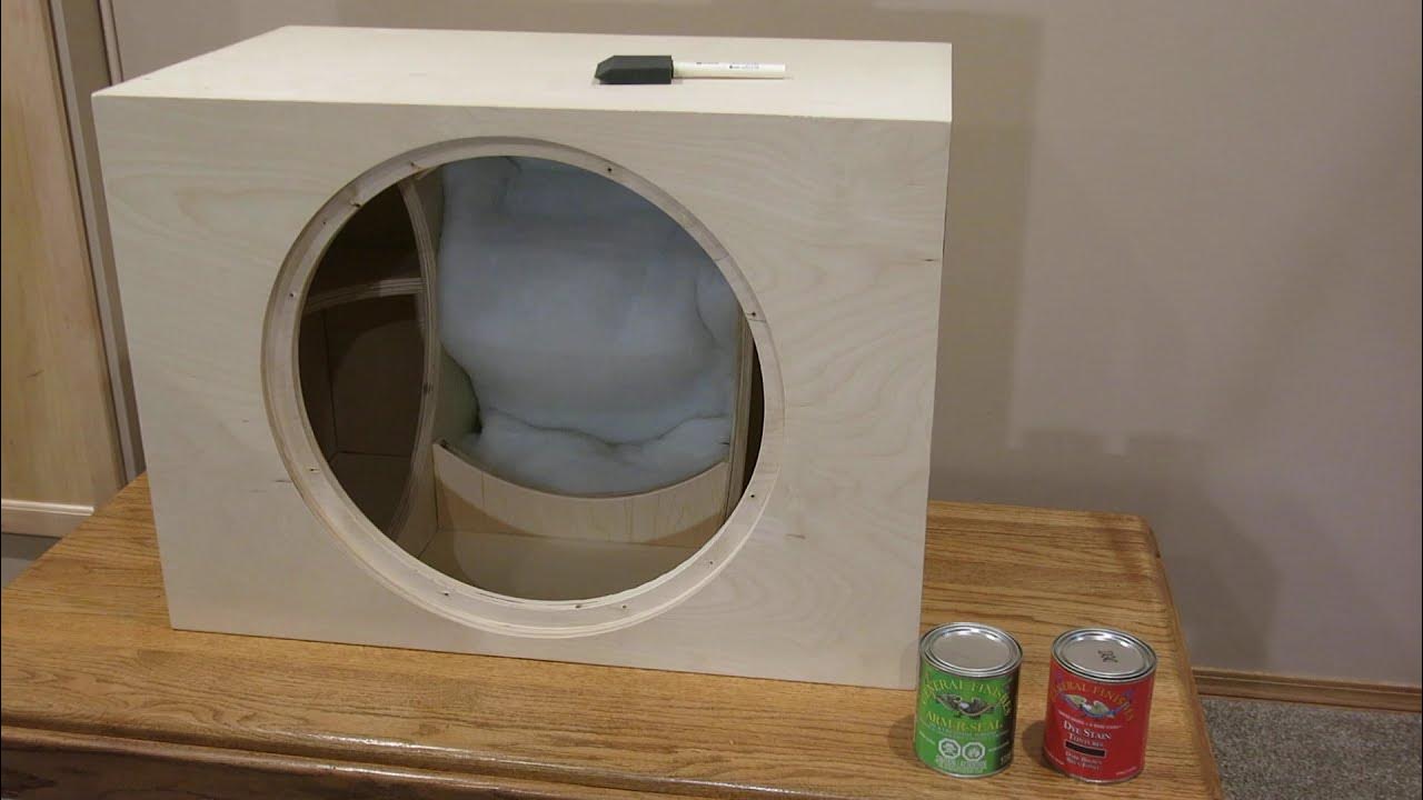 M18S subwoofer Baltic birch enclosure closeup before staining YouTube
