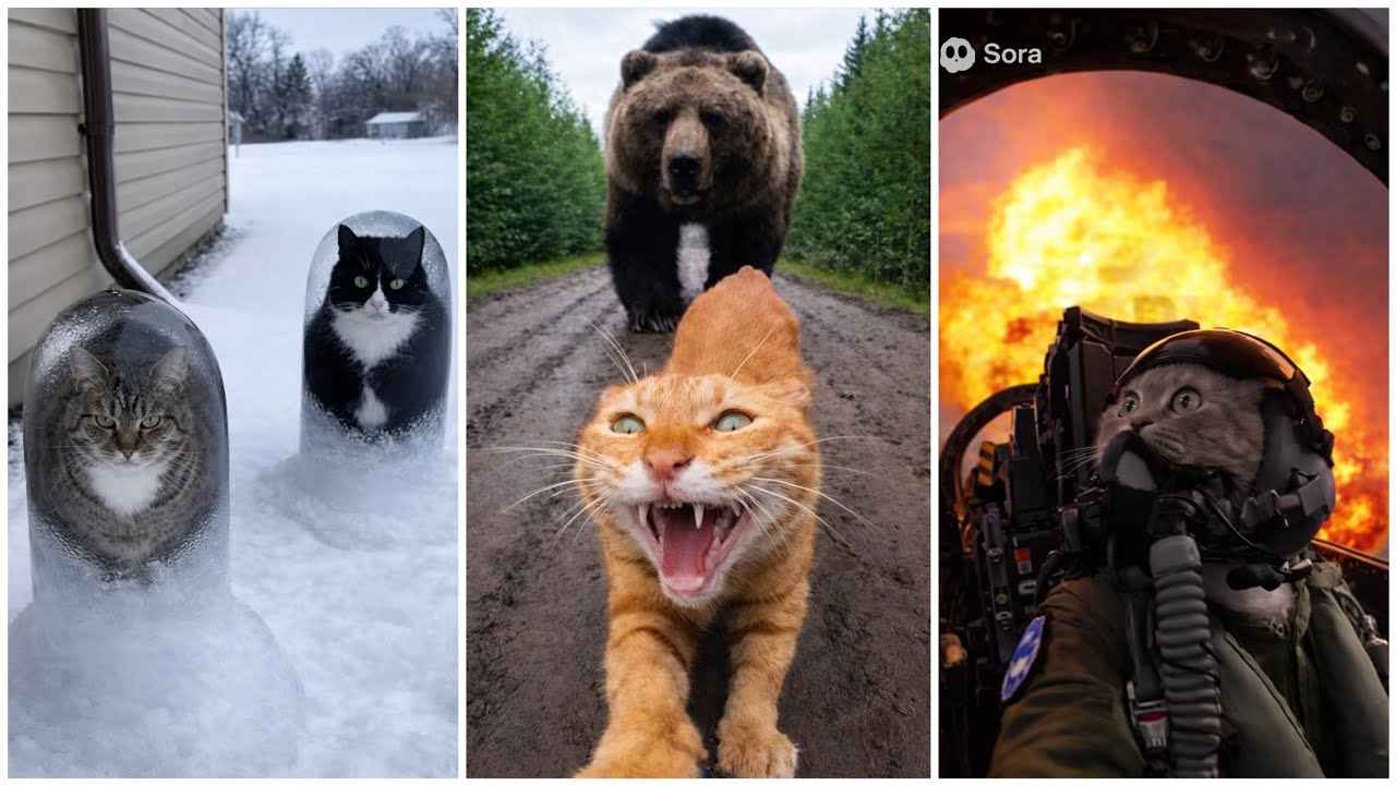 You Won’t Believe These Sora Kitty Cats 😱 Ultra-Realistic & Absolutely Hilarious!