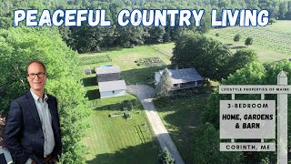 Country Living with Beautiful Gardens, Barn & Garage | Maine Real Estate