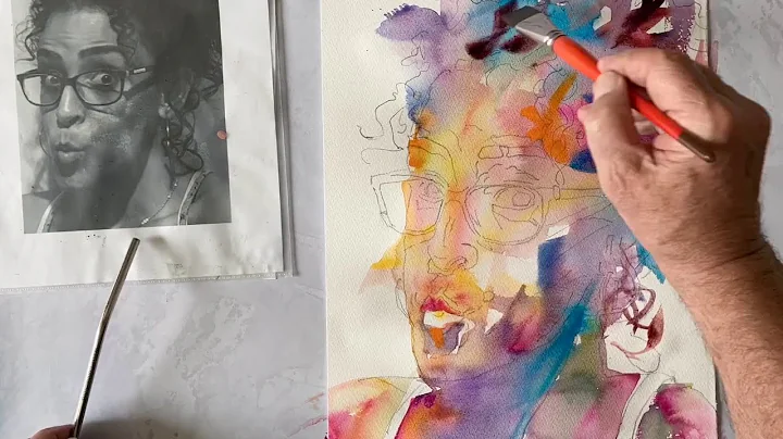 Watercolor portrait time lapse
