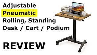 Height Adjustable Desk - Rolling Table, Mobile Lectern