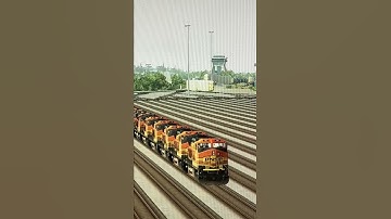 #Autorack #cars #roll down the #hump as #BNSF #Dash #9’s sit in a #deadline at #BarstowYard.
