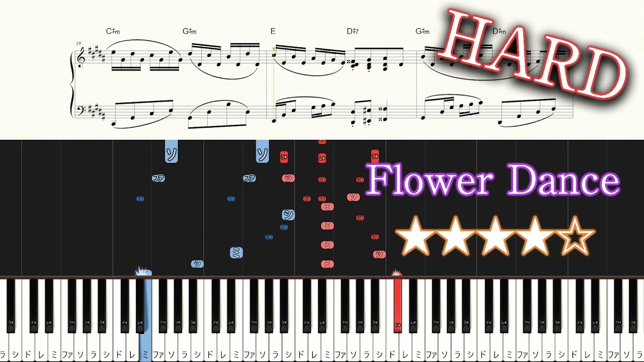 Flower Dance - DJ OKAWARI - Hard Piano Tutorial + Sheets