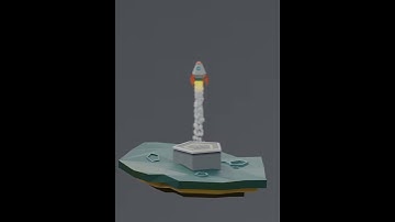 Blender 2.8 Low Poly Rocket Takeoff