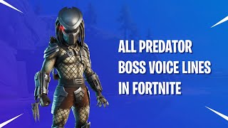 All Predator Boss Voices  Voicelines In Different Situations In Fortnite Chapter 2 Season 5