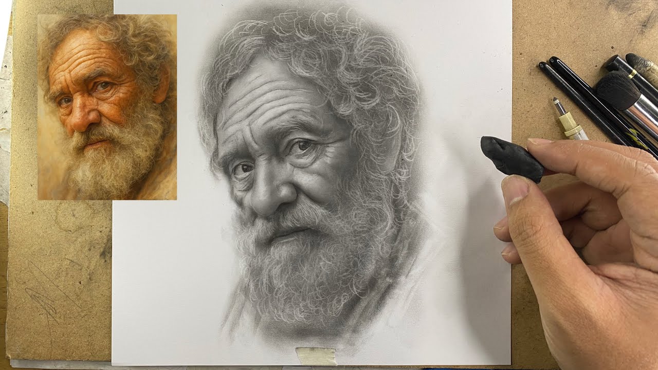 Old Man Realistic Drawing – Techniques for Texture and Wrinkles