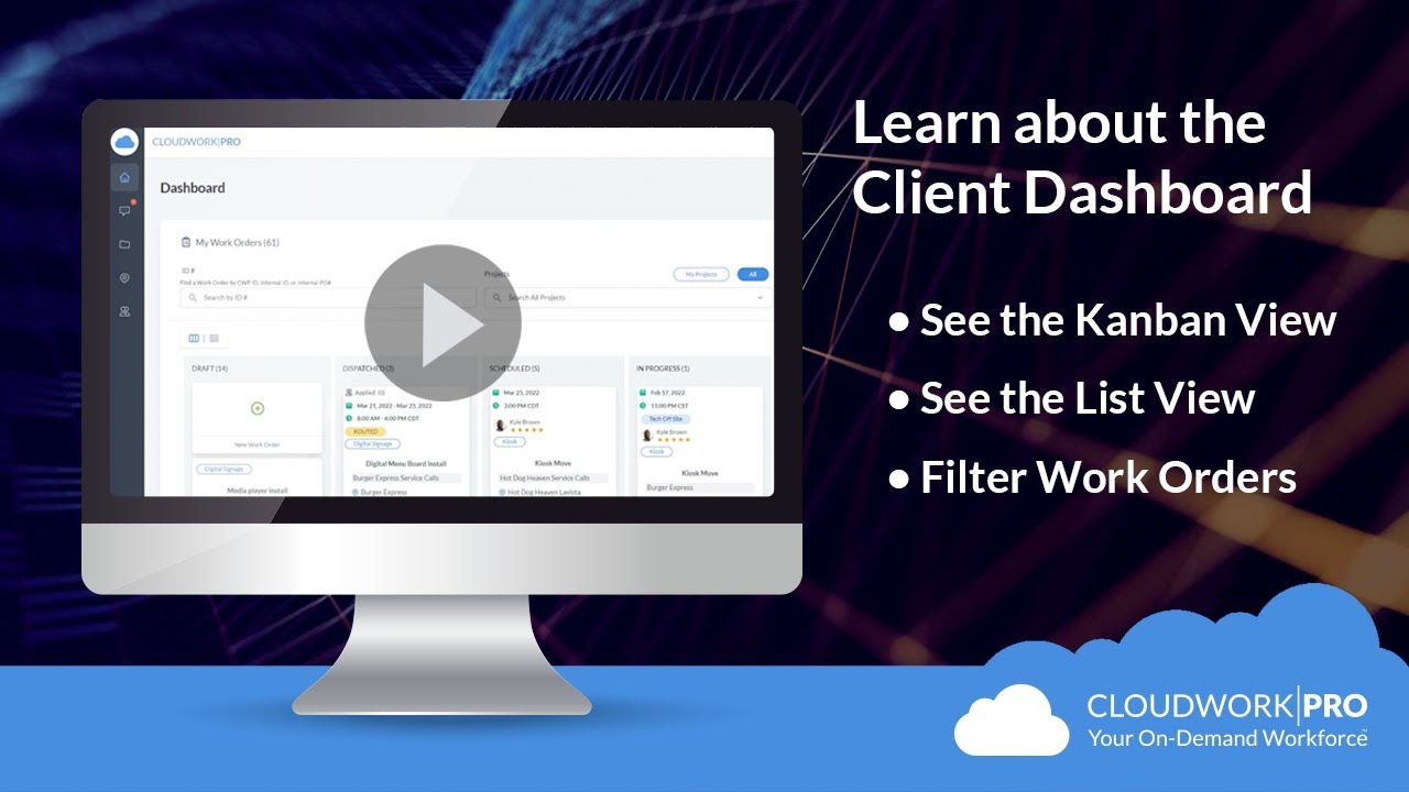 CLOUDWORK|PRO - Client Dashboard