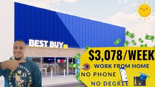 BEST BUY WILL PAY YOU $3,078/WEEK | WORK FROM HOME | REMOTE WORK FROM HOME JOBS | ONLINE JOBS