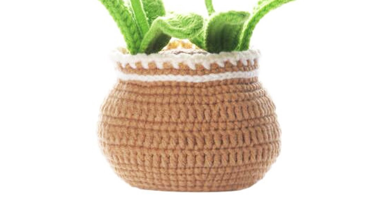 Flower pot-3：How to crochet flower pot？ 