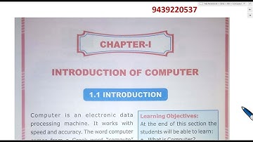 1. Introduction to Computer Part 1  |  Computer OAV class 6th