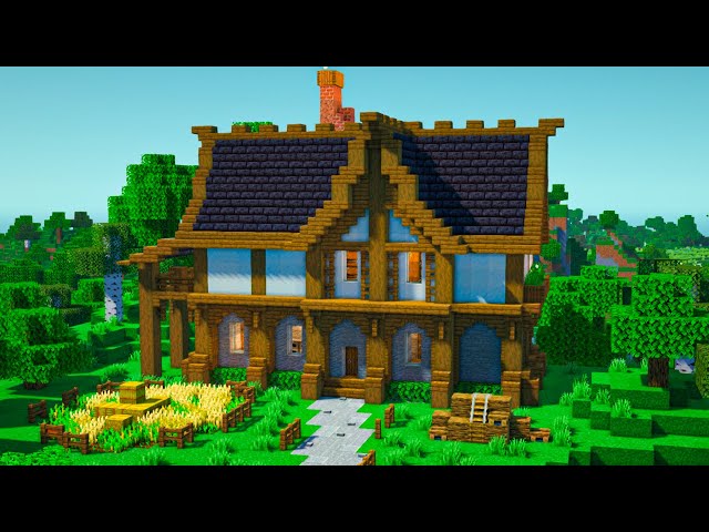 Minecraft I Como Construir uma Casa Grande de Madeira Para 2 Jogadores  (Parte 1)[MUNDO QUADRADO] 