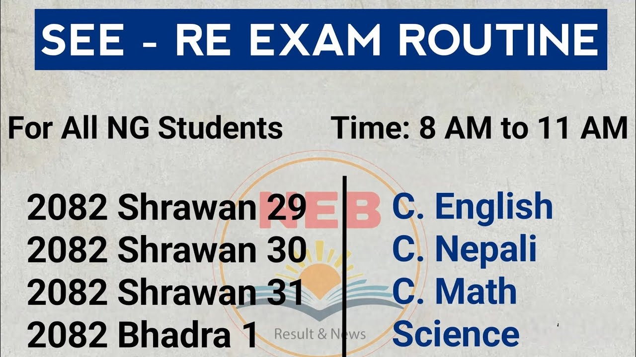 SEE Supplementary Exam Routine 2082 | SEE Re Exam Routine 2082 | SEE Re ...